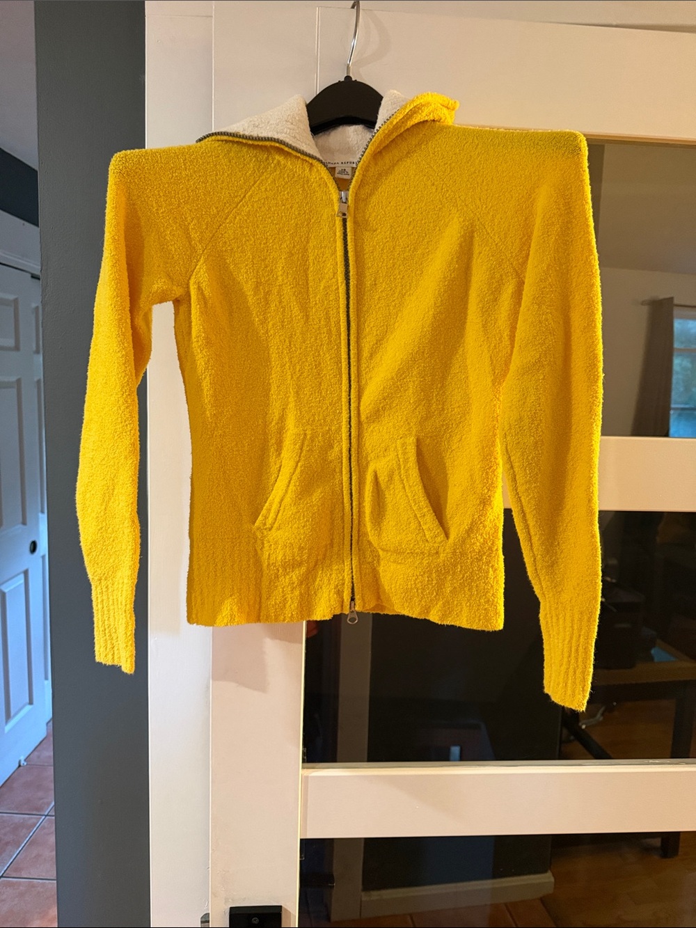 Banana Republic Yellow Hooded Zip Sweater